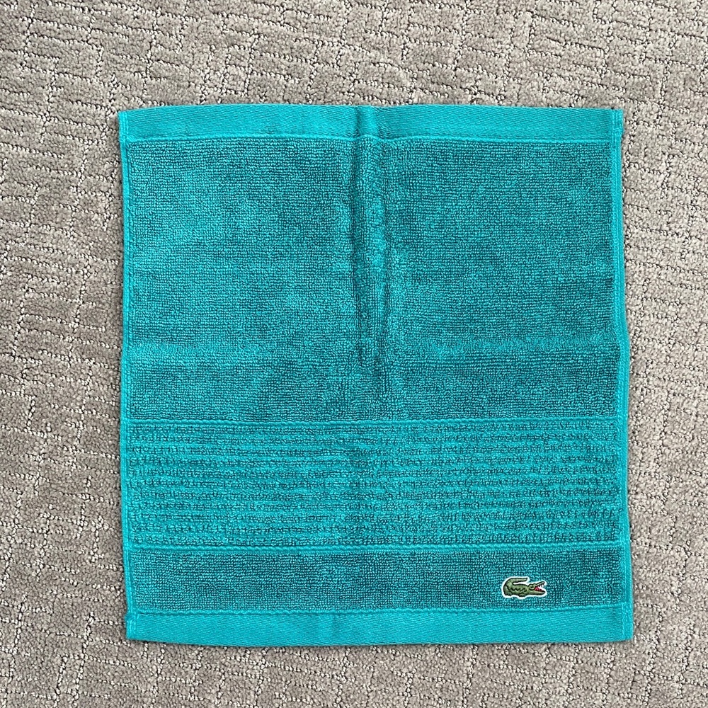 Lacoste Turquoise Bath Hand Towel - Picture 2 of 3